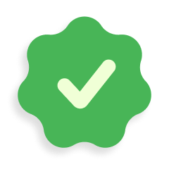 Green checkmark seal used to highlight premium product features and noise reduction benefits.