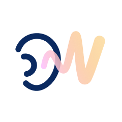 Icon of an ear with a soundwave showing a comfortable non-invasive fit for sensitive ear canals.