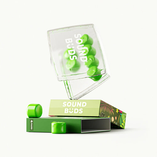 Happy Sleep Earplugs, green reusable ear protection pack for sleep noise reduction