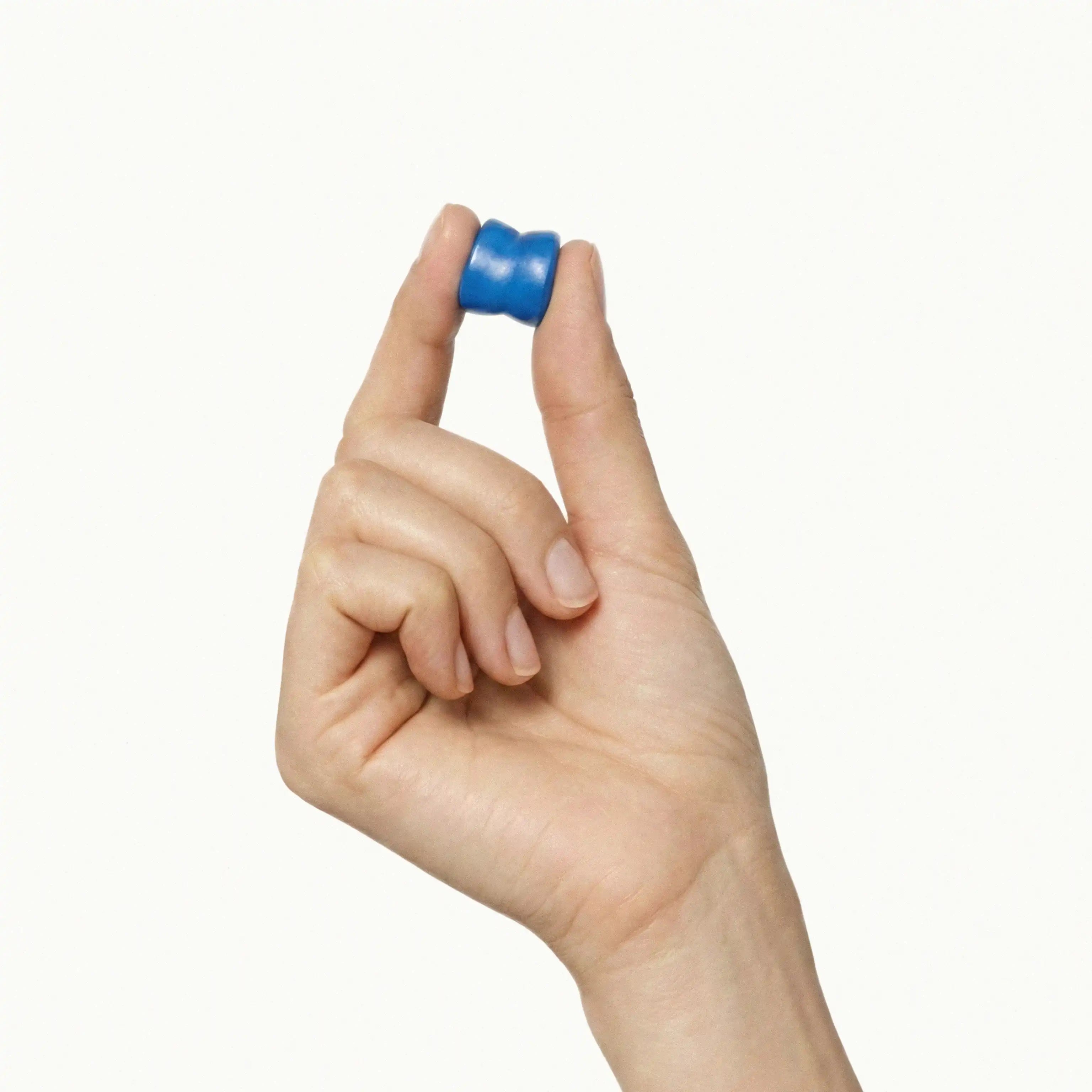 Reusable blue silicone earplugs for maximum noise reduction against snoring, barking dogs, and noisy neighbors