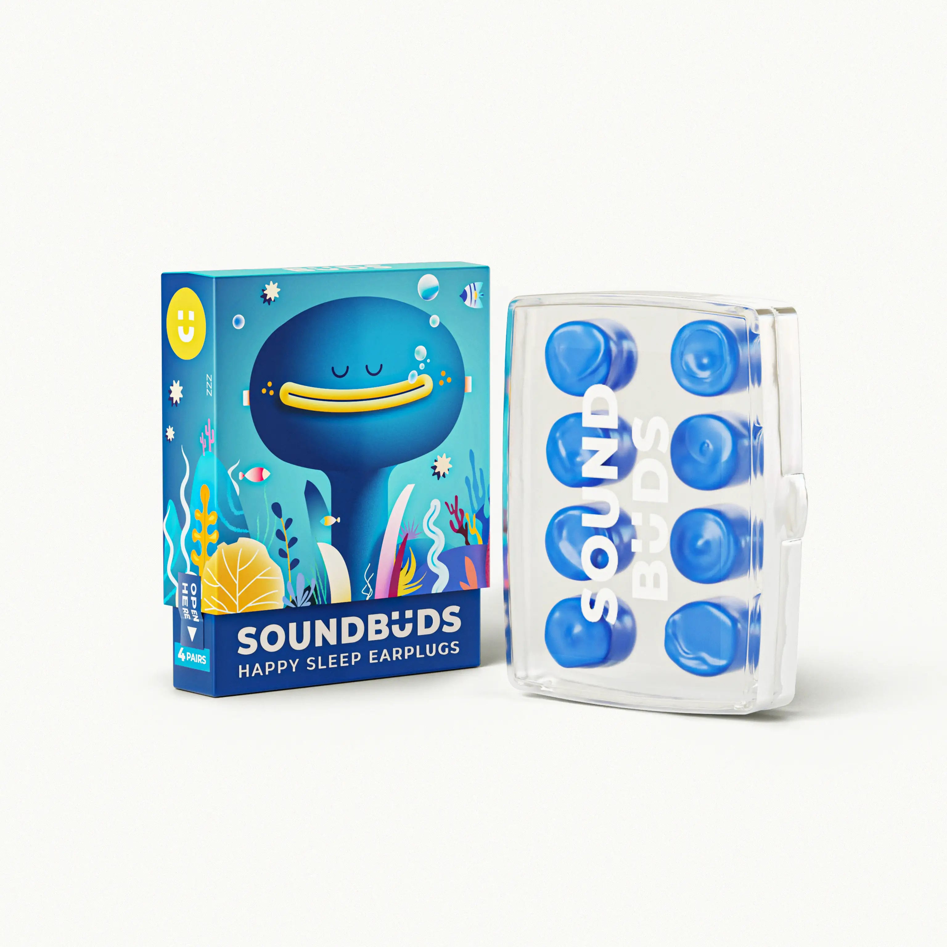 Mouldable soft blue silicone earplugs designed for maximum noise reduction and quiet sleep